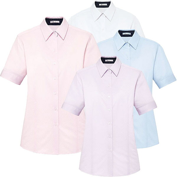 ボンオフィス事務服 半袖 【ニット】シャツブラウス RB4552 フレンチツイルニット