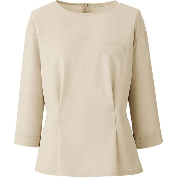 通勤服 接客 七分袖プルオーバー BCD8703 ボンオフィス グロッシーオットマン