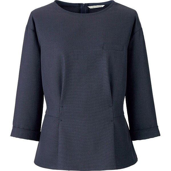 通勤服 接客 七分袖プルオーバー BCD8703 ボンオフィス グロッシーオットマン