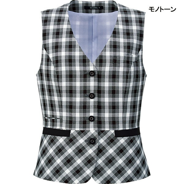 ボンオフィス事務服 春夏ベスト AV1839 グラデドビー 【高通気】