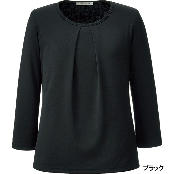 ボンオフィス事務服 タック切替え七分袖ニット BCK7106 モイステックススムース 【エコトピア】