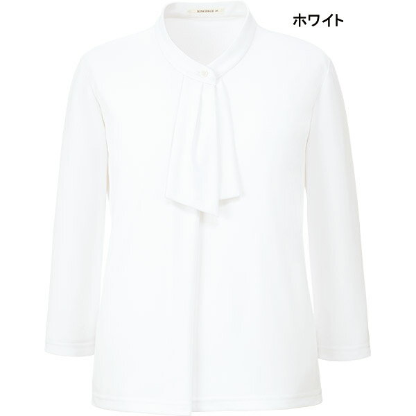 ボンオフィス事務服 ボウタイ風七分袖ニット BCK7108 モイステックススムース 【エ...