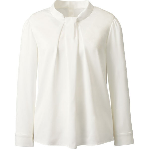 事務服 制服 九分袖プルオーバーブラウス NF1041 パウダリーストレッチサテン アルファピア