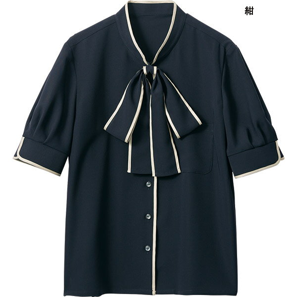鳥居ユキ 事務服 半袖ブラウス YT1723 ストレッチツイル アルファピア【防汚】