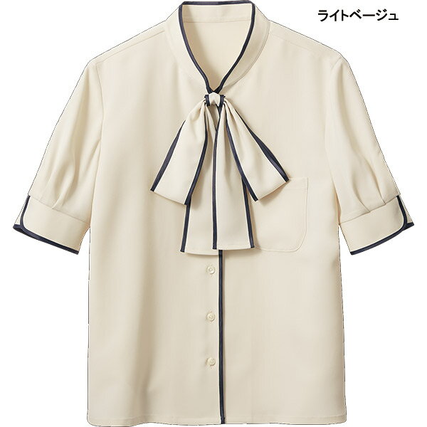 鳥居ユキ 事務服 半袖ブラウス YT1723 ストレッチツイル アルファピア【防汚】