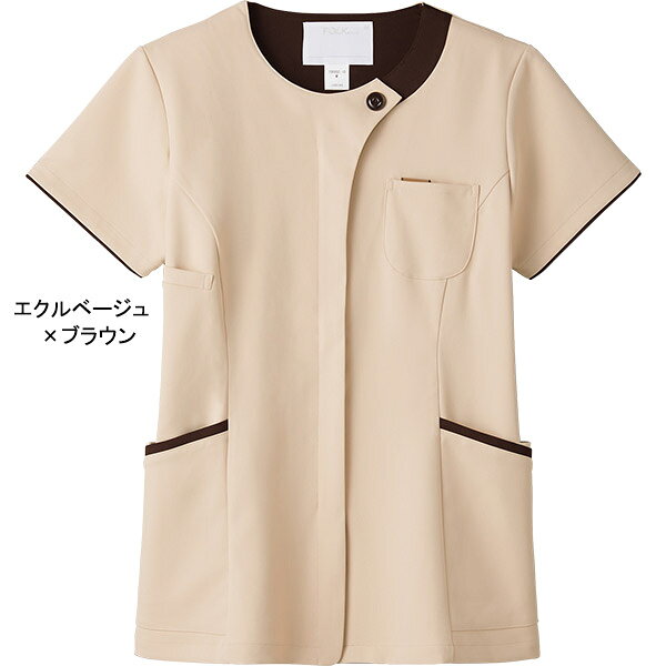 ナース服 レディース【ラウンドネック】ジップスクラブ 7069SC 医療白衣フォーク ...