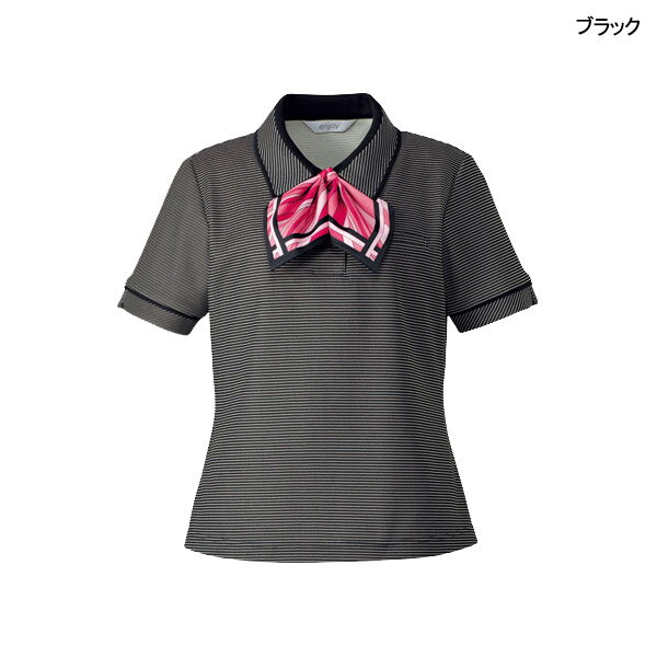 事務服 半袖 ポロシャツ ESP557 マリンボーダーニット エンジョイenjoyカーシーカシマ