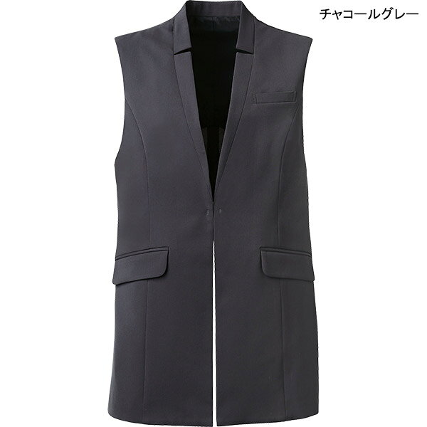 ワーキングユニフォームストアの事務服 接客 ジレ NAV067 エッセンシャルツイル エンジョイ｜アングル2
