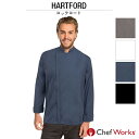 コックコート 長袖 男女兼用 Chef Works(シェフワークス) HARTFORD(ハートフォード) コック服 シェフコート シェフ服 袖止めタブ付き ユニセックス 宅配のみ