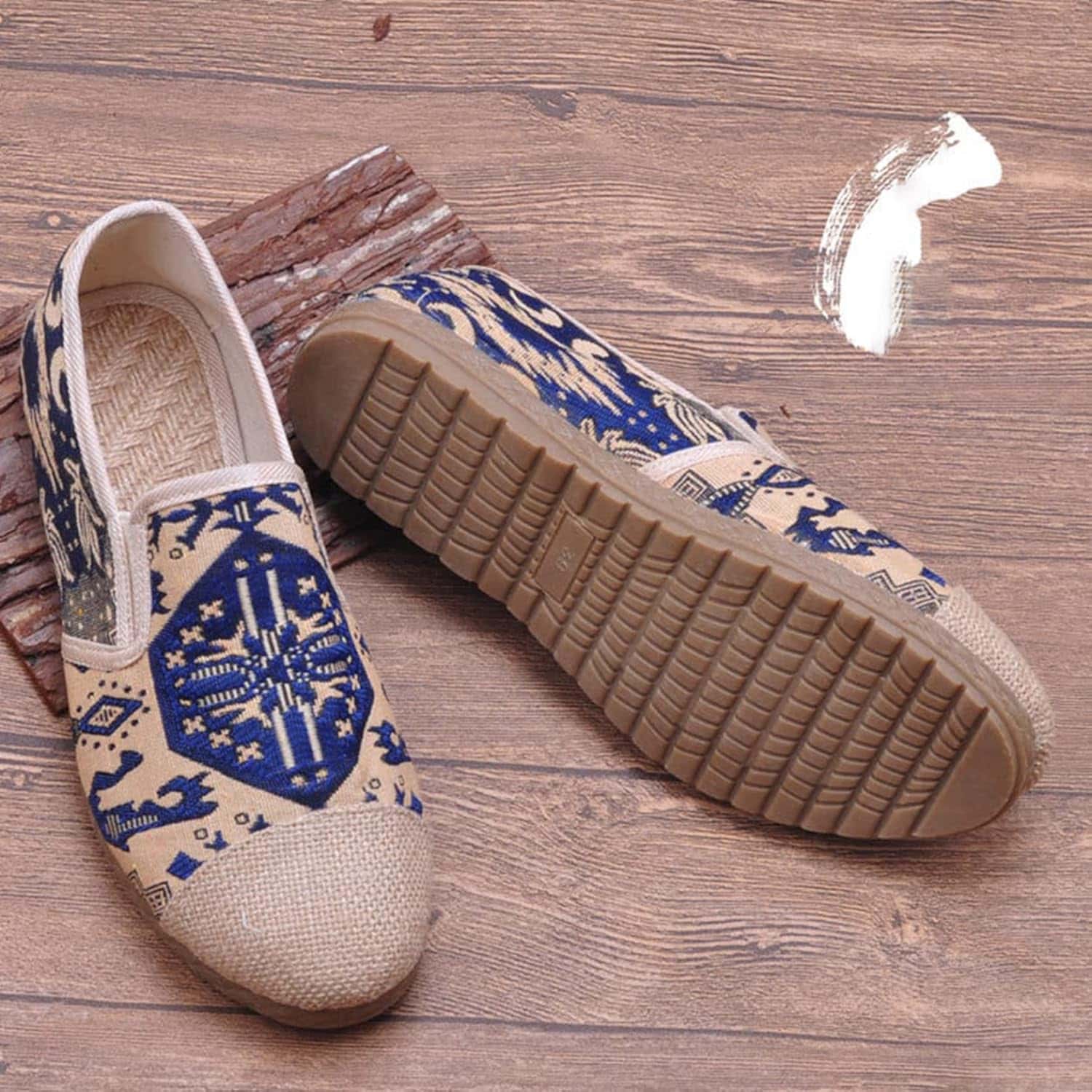 エスパドリーユ 刺繍 民族風 タイ風 スリップオン メンズ ジュート 綿麻 スリッポン 軽量 歩きやすい 防臭 フラットシューズ 2way 脚力アップ 耐久性 吸汗 薄手 ウォーキング 春夏秋用