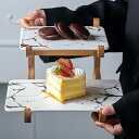 ケーキスタンド セラミック 3層 2層 欧風 四角形 アフタヌーンティー フルーツ 菓子 パーティー 結婚式 収納ホルダー プラッター サービングプラッター 展示スタンド
