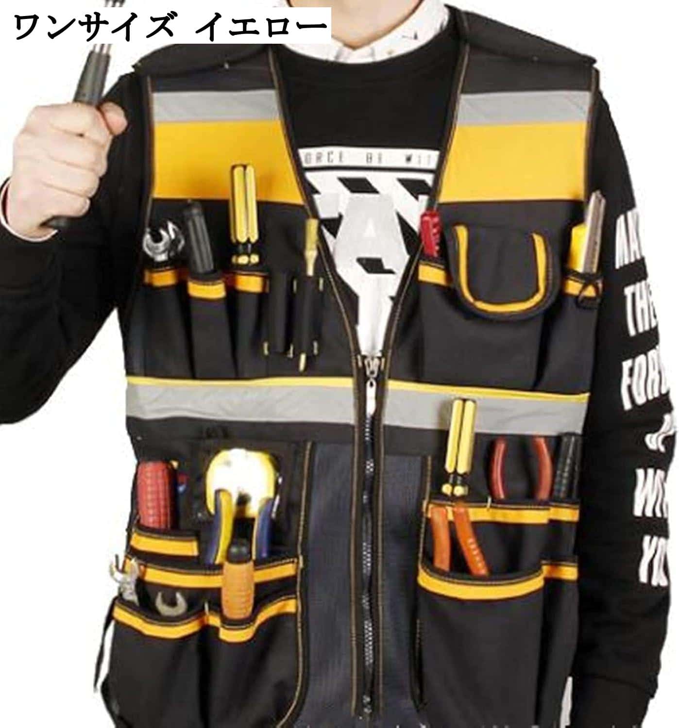 電気技師・大工・配管工用ツールベスト ユーティリティ収納バッグ マルチポケット ハンティング・ハイキング・フィッシング対応