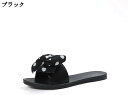 レディース サンダル スリッパ 蝶結び 水玉 アウトドア 室内履き ぺたんこ 夏サンダル 大きいサイズ PVC 黒 白 カジュアル 25cm