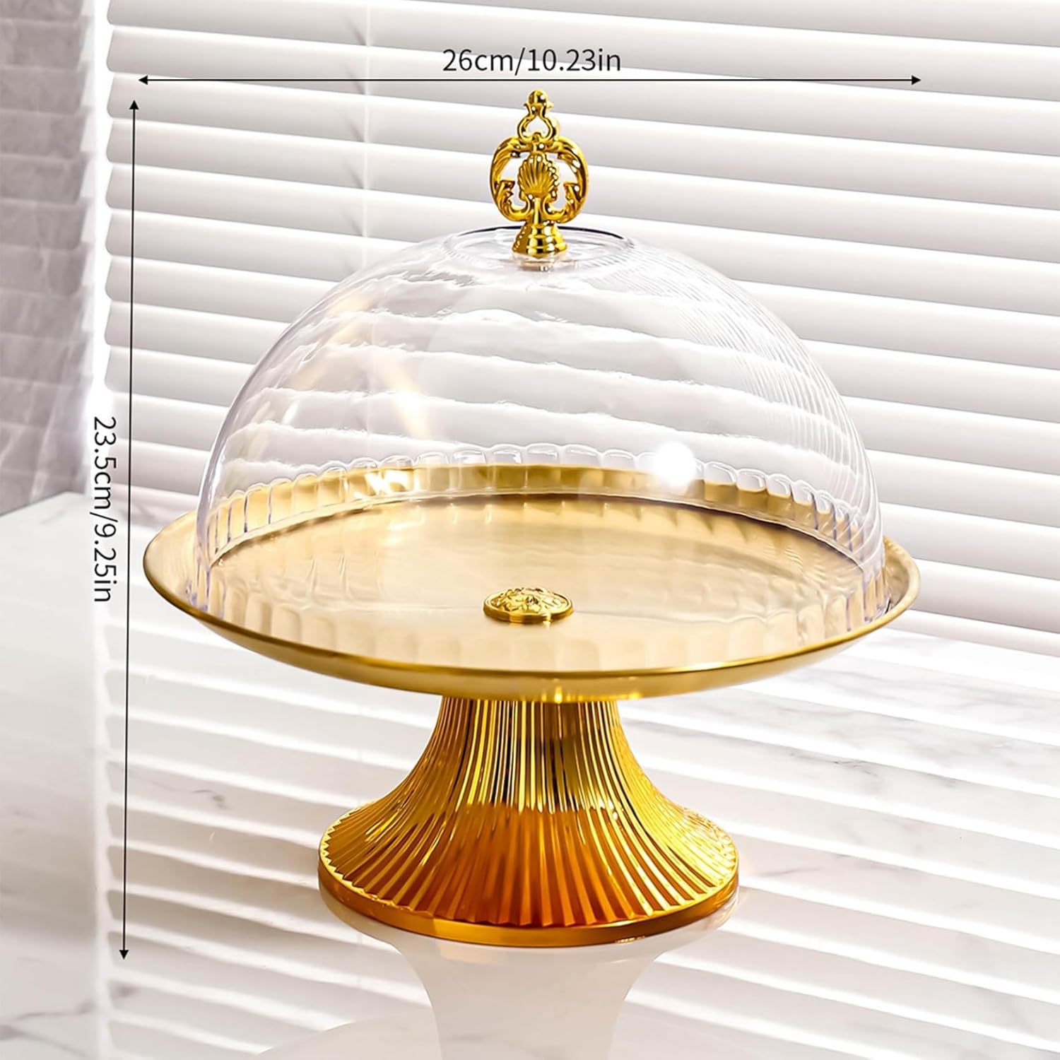ケーキドーム ステンレス 蓋付き レトロ 円形 ケーキスタンド デザート 収納 おしゃれ サービングプラッター 宴会テーブル 陳列台