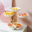 結婚祝いにおすすめ 可愛い 蝶飾り セラミック製 ケーキスタンド 4段 円形 銀杏形 デザート フルーツ お菓子 果物 盛り付け おしゃれ プレート 皿 ホームパーティー コンパクト 収納