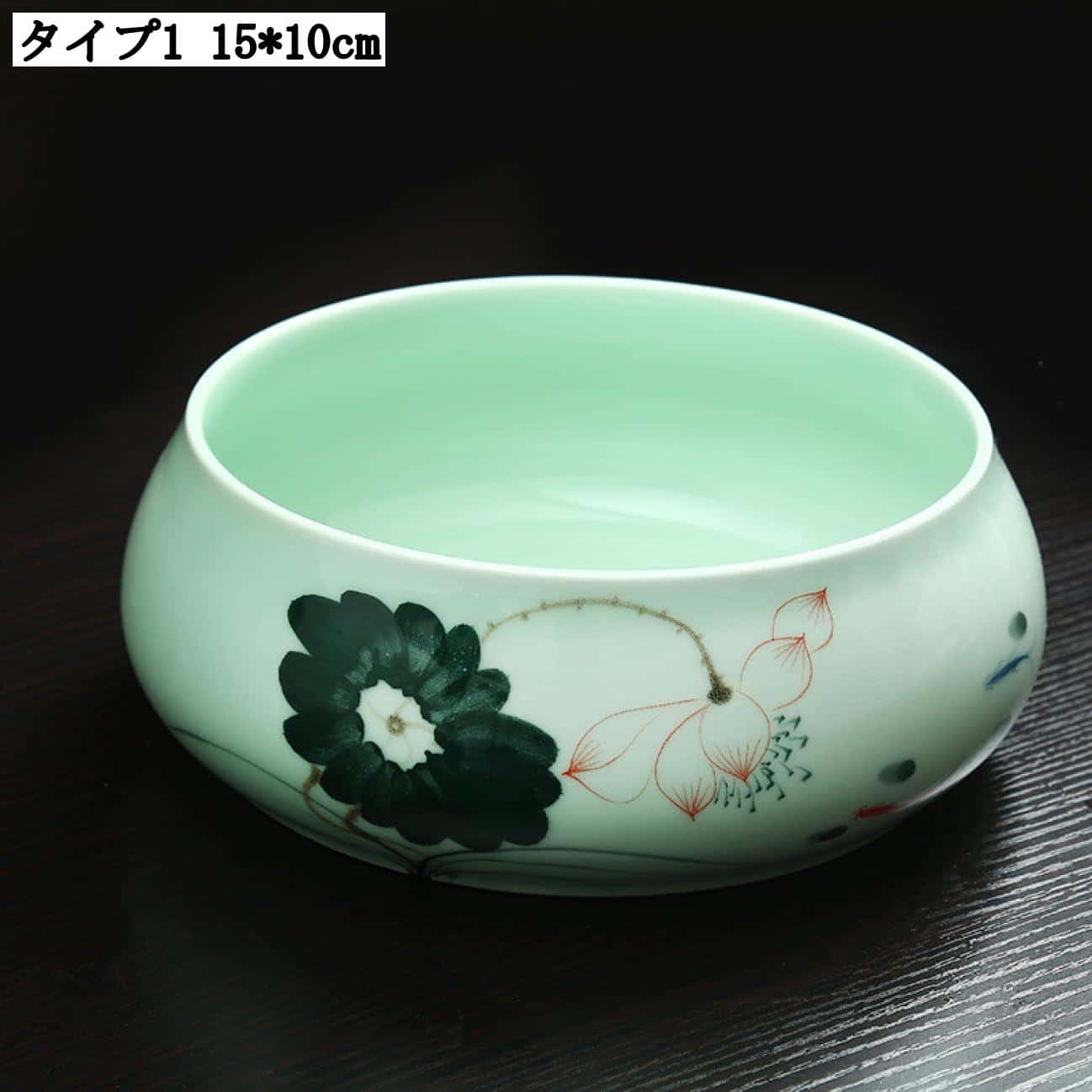 プランターポット 睡蓮鉢 フラワーベース セラミック 陶器植木鉢 アンティーク 金魚鉢 水耕栽培鉢 室内..