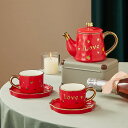 ティーカップ&ソーサー セット 2客 ボーンチャイナ コーヒーカップ ティーポット 耐熱皿 アフタヌーンティー 来客 プレゼント 母の日 誕生日 花茶 工芸茶 ...
