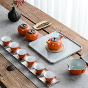 おしゃれな携帯用茶器セット 茶器揃 湯呑み 急須 茶皿 陶器 耐熱 手描き 旅行 アウトドア プレゼント 中華風 日本茶 緑茶 紅茶 工芸茶 リーフティー