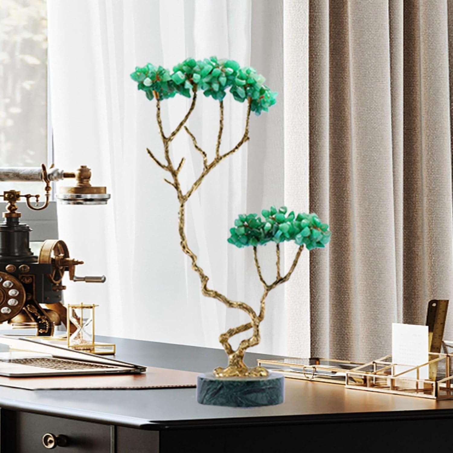 風水 置物 開運 金運アップ インテリア クリスタル 植物 招財樹 財福の樹 結婚記念日 新築祝い 引っ越し祝い プレゼント 女性 母の日 バレンタインデー 贈...