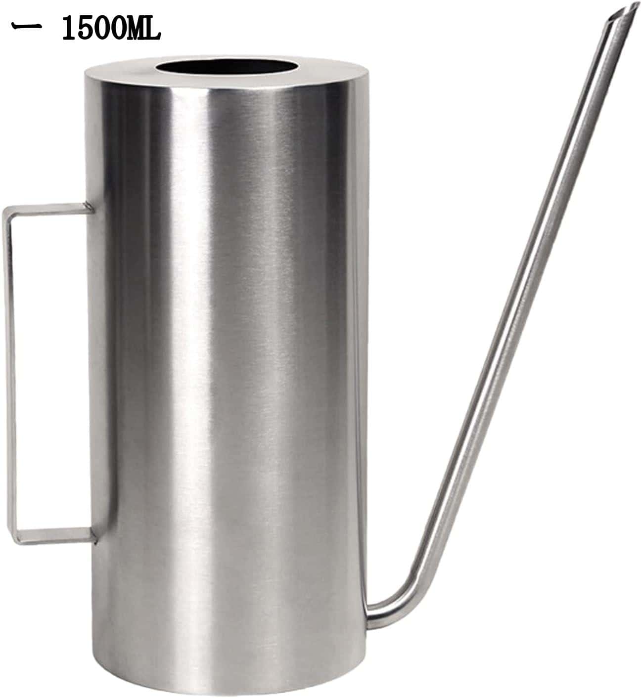 円筒形 ステンレスじょうろ 1.5L 大容量 おしゃれ 水やり 長い注ぎ口 室内 植物 鉢植え 多肉植物 ガー..