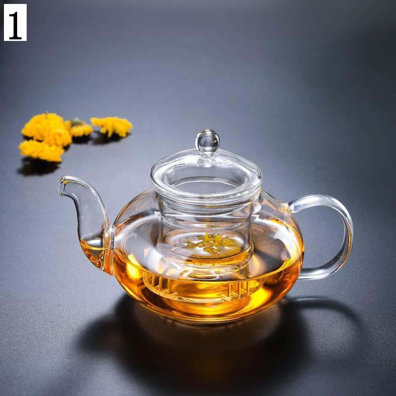 ミニティー急須 ガラス製 400ml 耐熱 お茶 紅茶 透明 お洒落 茶こし付き ティーサーバー ポット 注ぎや..