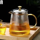 大容量 ガラス ティー急須 耐熱 500ml ホット コーヒー 紅茶 茶器 ステンレス茶こし付き シンプル 直火用 ポット 茶こし 一体型 お茶用品 軽量 1人...