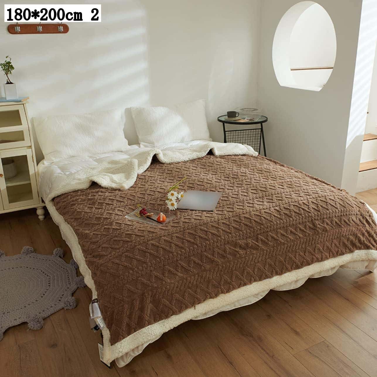 冬用厚手ブランケット毛布快眠敷き毛...