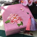 2層 ベロア調 花柄 ジュエリーボックス レディース 収納ボックス 宝石箱 ジュエリー収納 多用ケース チョーカー 首飾り 整理簡単 撥水加工 防塵 密閉 記念...