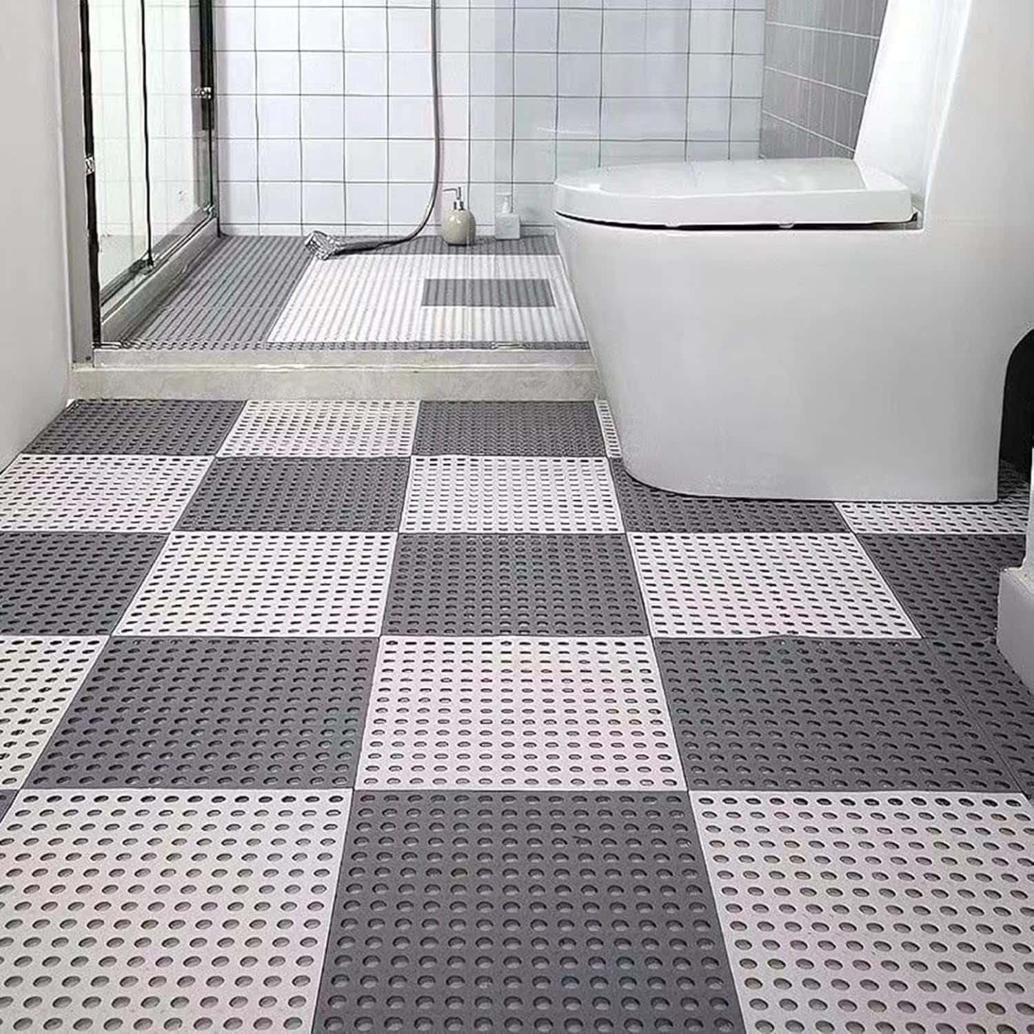 Rakuten - 浴室マット すのこ ジョイントマット 30X30cm 10枚組 排水穴付き 滑り止め 転倒防止 洗い場 浴槽 風呂 バス 高齢者 赤ちゃん 子供 新型