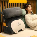 三角 背もたれクッション 首枕 2in1 低反発 マイクロファイバー 厚め しっぽ柄 背中クッション ソファ用 座蒲団 椅子用 在宅勤務 持ち運び 洗える 45*42*25cm