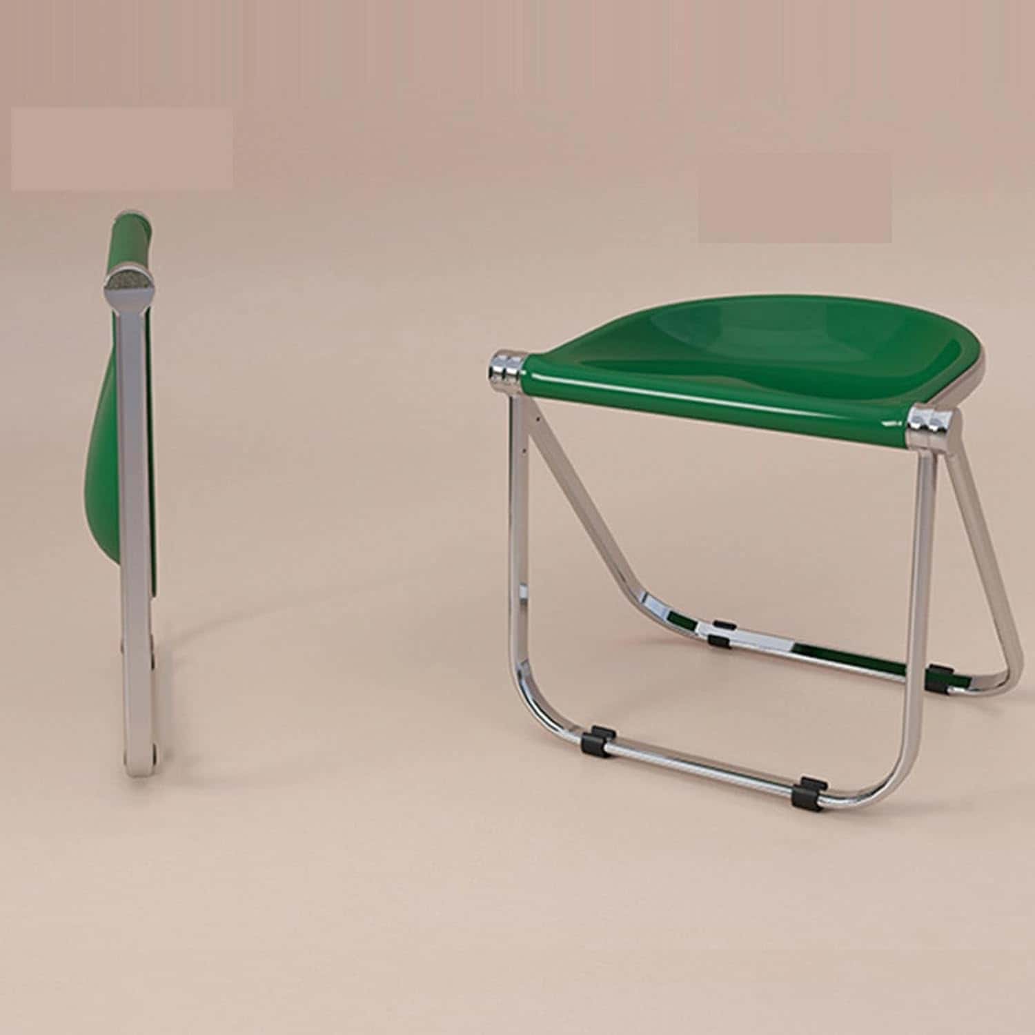 折りたたみ式 透明パイプイス コンパクトスツール 背もたれなし 組立不要 ダイニングチェア 食卓椅子 ..