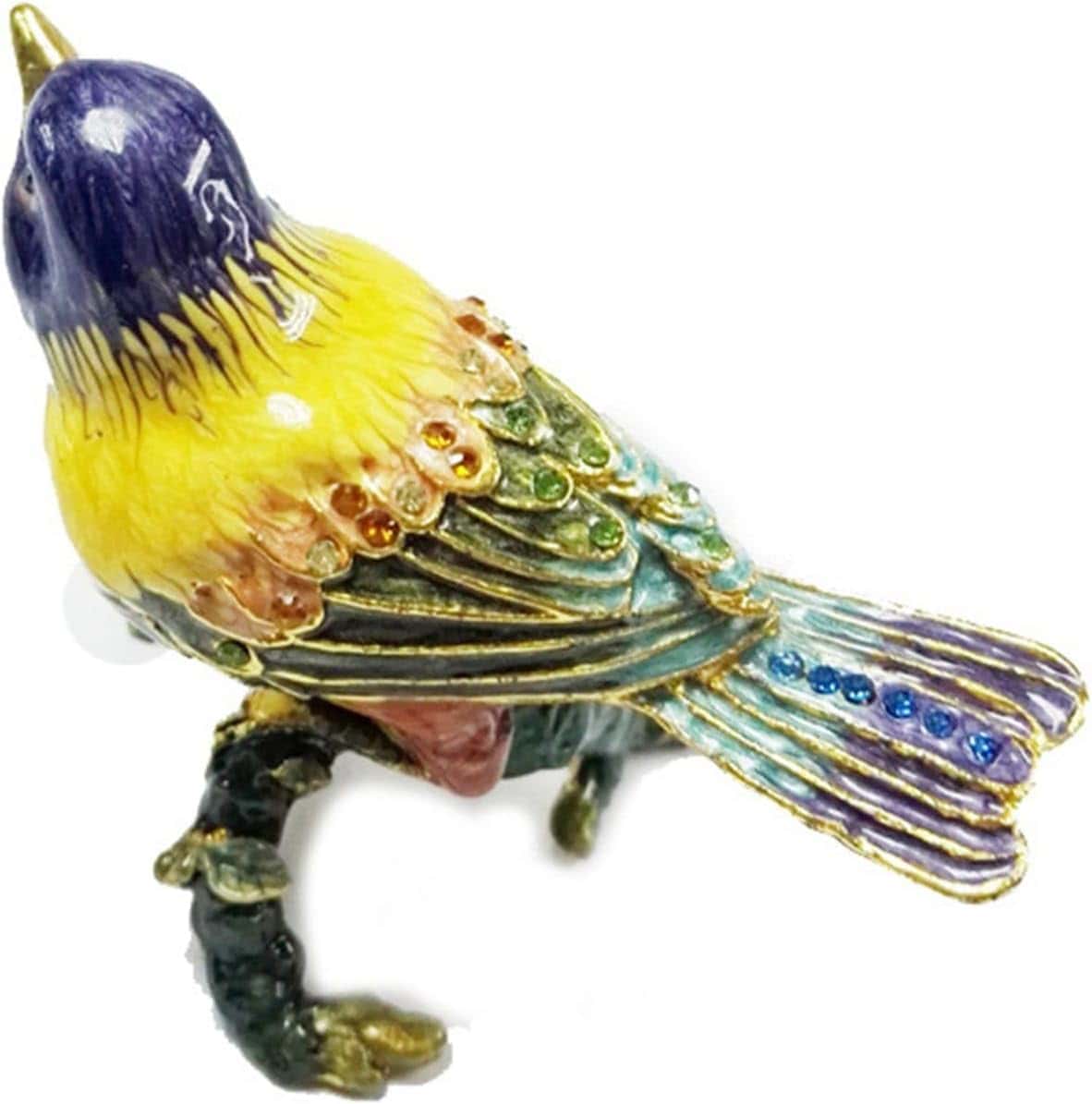 Rakuten - エナメルジュエリーボックス トリンケットボックス 小鳥 おしゃれ ジュエリー収納 かわいい 小物入れ ネックレス リング アクセサリー ピアス 宝石箱 ヒンジ付き 動物 置物 プレゼント ギフト