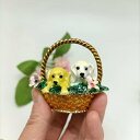 花かごの子犬 ジュエリーボックス 合金製 トリンケットボックス アクセサリーボックス ヒンジ付き おしゃれ 可愛い 小物入れ 指輪収納 ギフト 結婚式用 癒しグ...