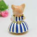 花を持つ猫のジュエリーボックス かわいい合金製 トリンケットボックス 小物入れ リング ネックレス イヤリング 誕生日プレゼント おしゃれ 装飾品 ホーム 結婚...