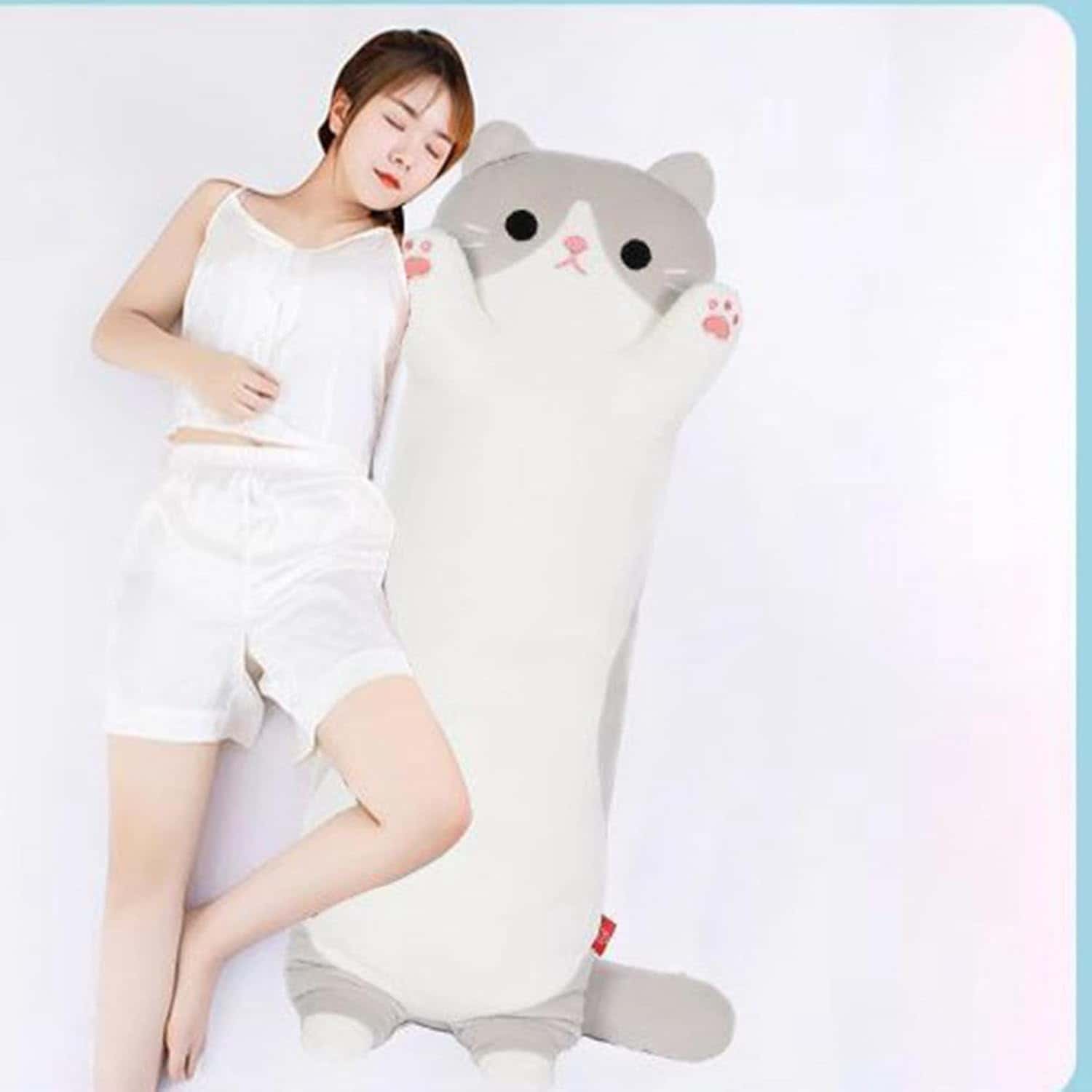 横向き寝用猫抱きまくら ぬいぐるみ クッション ロングタイプ ふわふわ 低反発 多機能 ストレス解消 安眠 妊婦 赤ちゃん 寝具 大きいサイズ 部屋飾り 誕生日ギフト