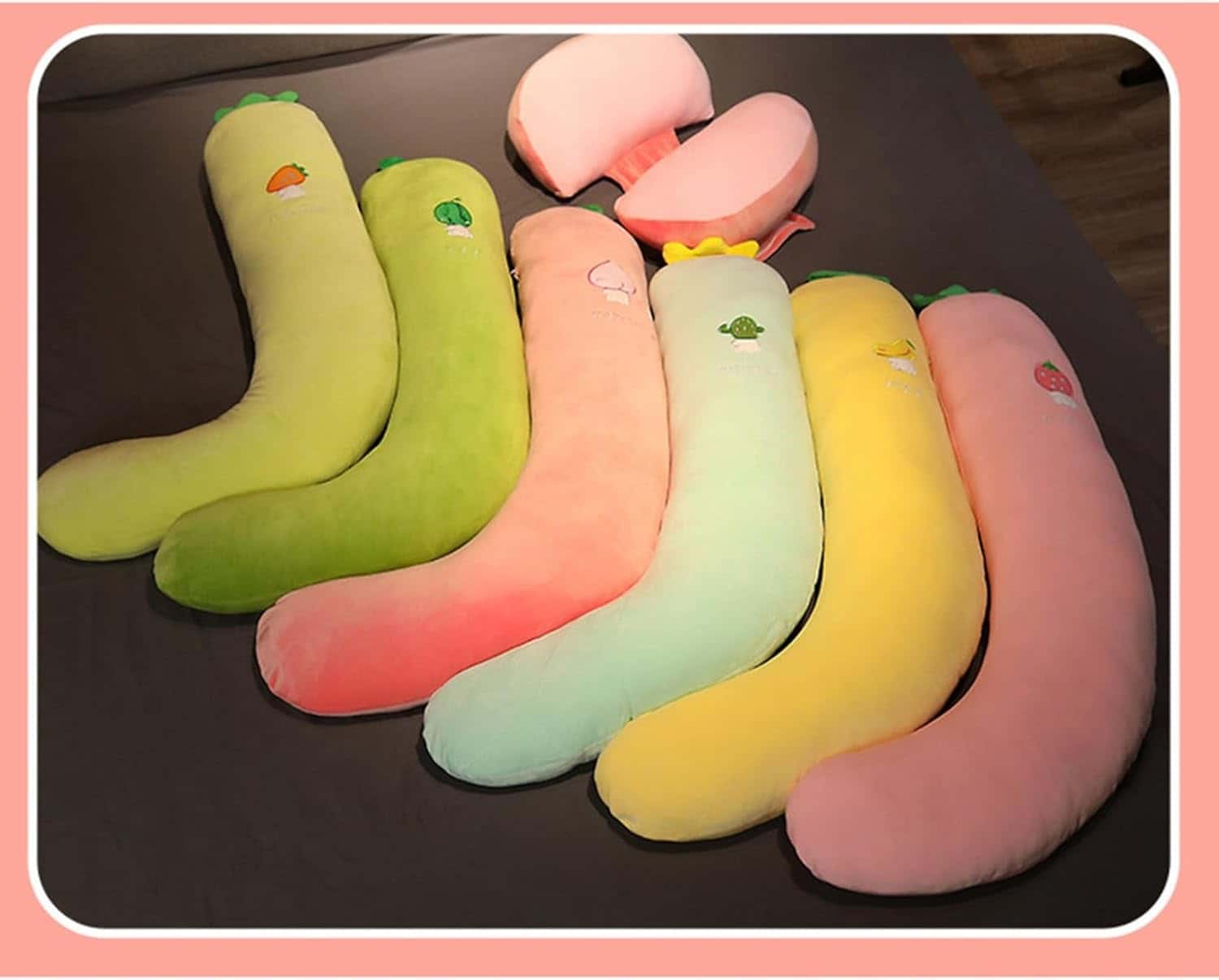 J字型全身枕 妊婦・横向きクッション 苺型低反発授乳クッション 等身大抱き枕 腹部・肘・足置きサポート 多機能 快眠グッズ 体圧分散 腰枕・背もたれ