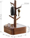 鍵置き ケース キーフック キーホルダー 木製 北欧風 シンプル 玄関収納 物置棚 アクセサリートレイ 卓上 収納 腕時計置き 眼鏡置き 多機能 ジュエリー収納 リモコン キャンディー 小物収納(3)