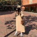 パーカーワンピース スウェット トレーナー レディース ロング丈 プルオーバー 春服 長袖 裏ボア 防寒 ゆったり 厚手 マキシ 大きいサイズ 通学 運動 アウ...
