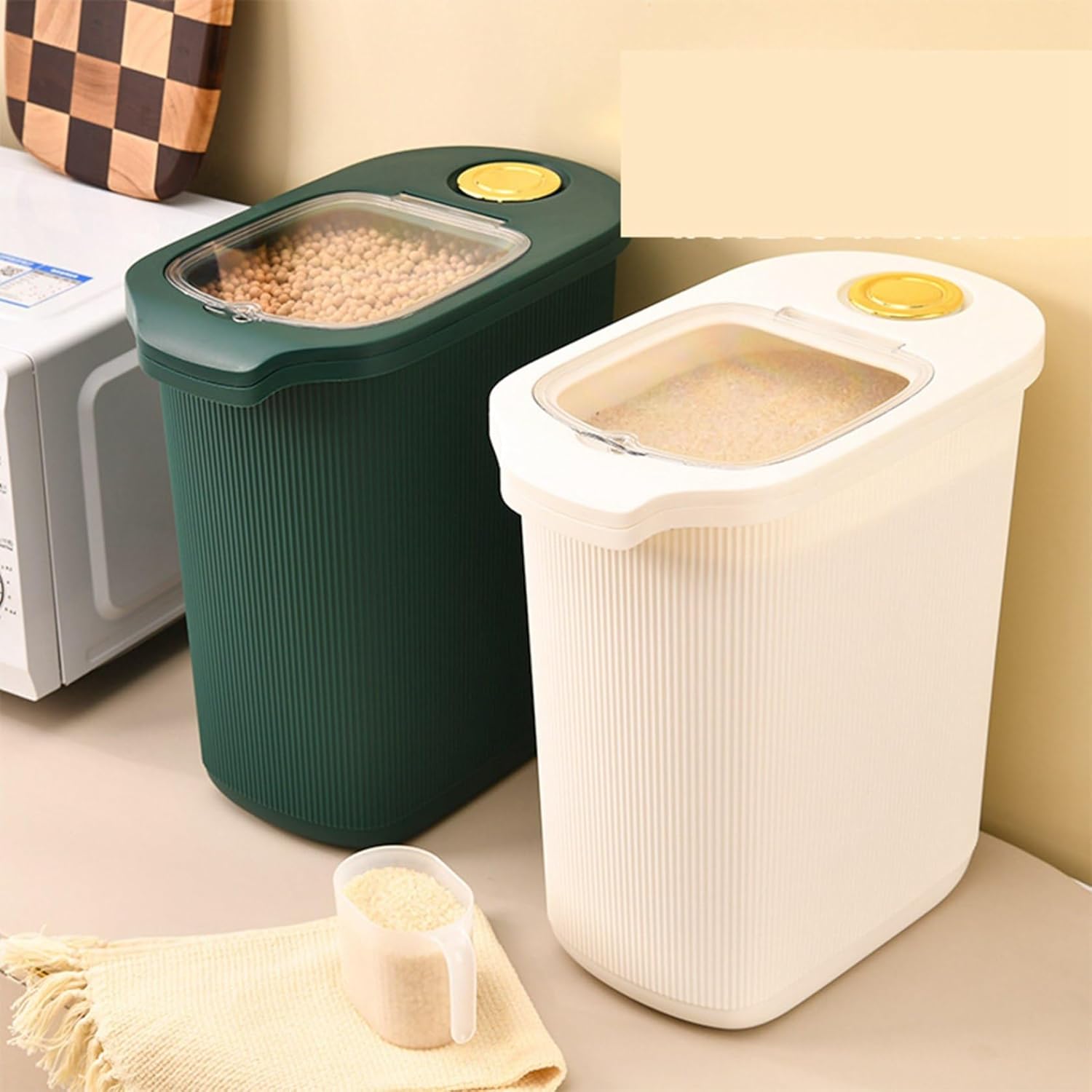 隙間収納 スリム 米びつ 15kg ライスストッカー 保存容器 透明窓 残量見える 食品保存 乾物 ペットフー..