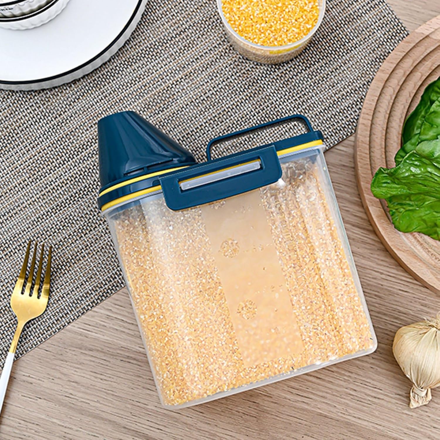 食糧収納 保存容器 米びつ 1.5kg ライスストッカー 透明 グリーン ホワイト スリム 省スペース 虫除け ..