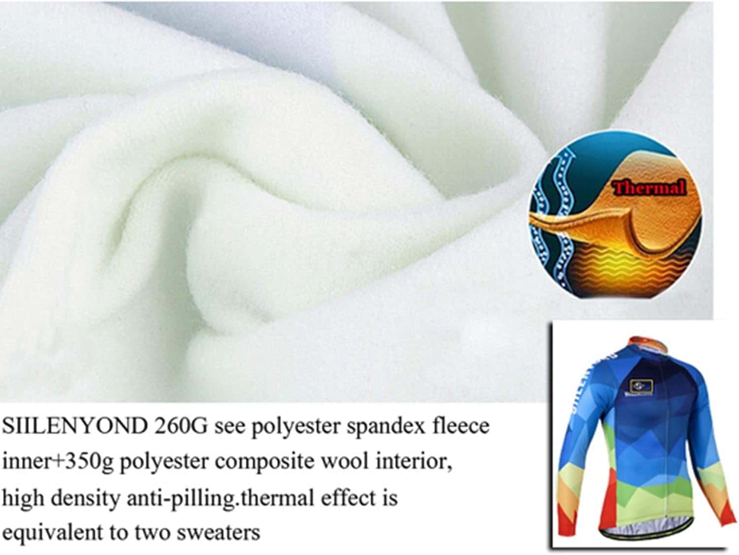 UNIIS通販の冬用 サイクリングウェア メンズ ビブ式 サイクルジャージ 上下セット ゲルパッド付 自転車ウェア ロングパンツ 長袖 日焼け止め 保温 アウトドア 通気性 ジップアップ クロスバイク用 XS-XXXL｜アングル3