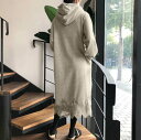 プルオーバー パーカーワンピース トレーナー レディース マキシ丈 レース裾 春服 長袖 おしゃれ ゆったり フード付 コットン シンプル 大きいサイズ カジュ...
