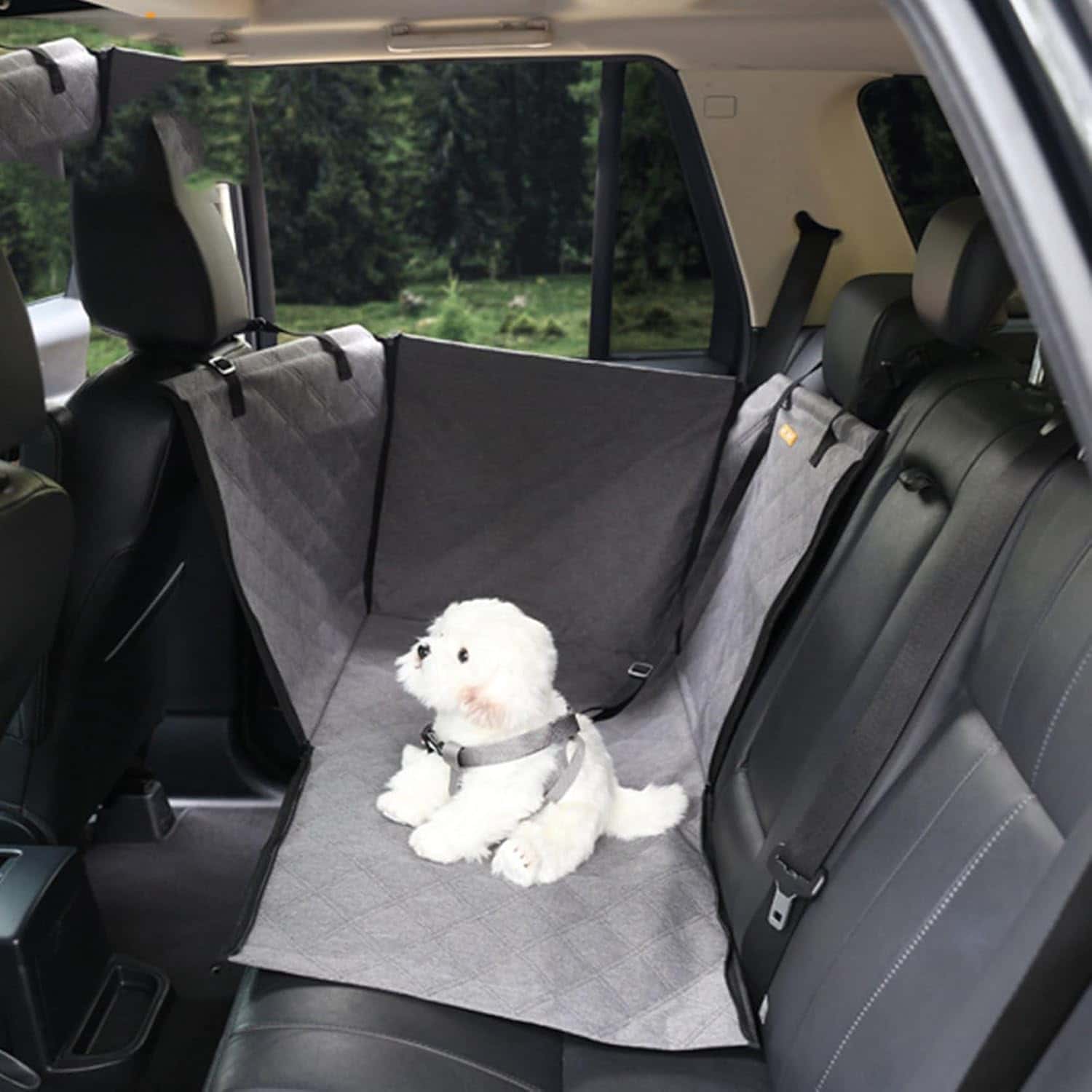 車用ペットシート 後部座席 犬猫兼用 折り畳み可 シートベルト付き 飛び出し防止 汚れキズ防止 カーシ..