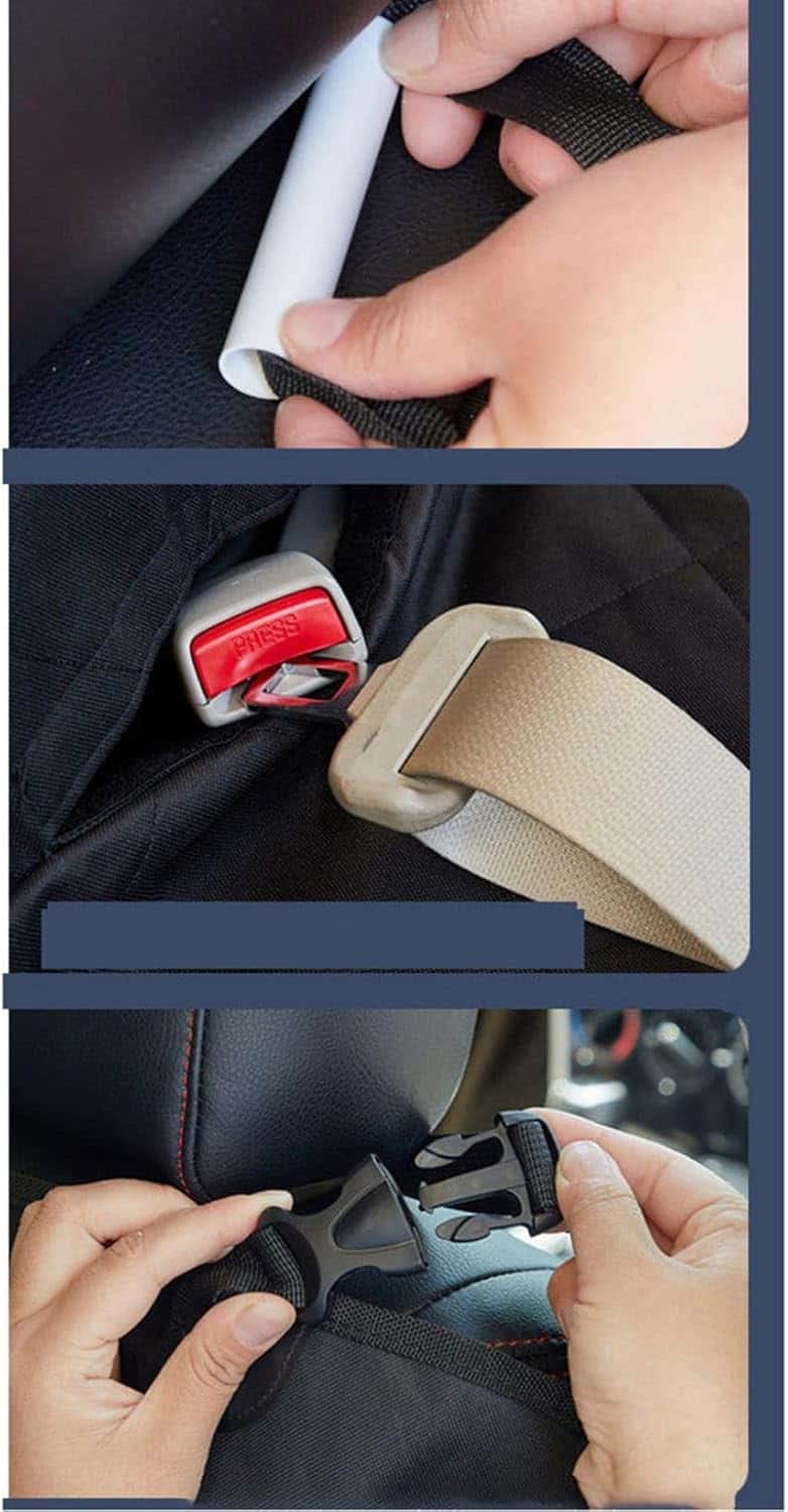 犬用車シート 後部座席用 ペットドライブシート 滑り止め 耐摩耗 固定ベルト 折り畳み式 防汚 防水 カ..