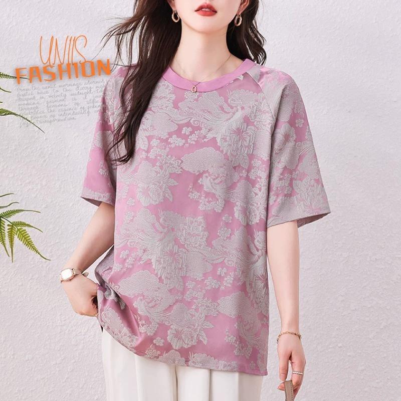 レディース Tシャツ 花柄 半袖 トップス ゆったり 体型カバー きれいめ 大きいサイズ レトロ風 おしゃれ 可愛い 代 代 代 オフィス カジュアル デート お出かけ 旅