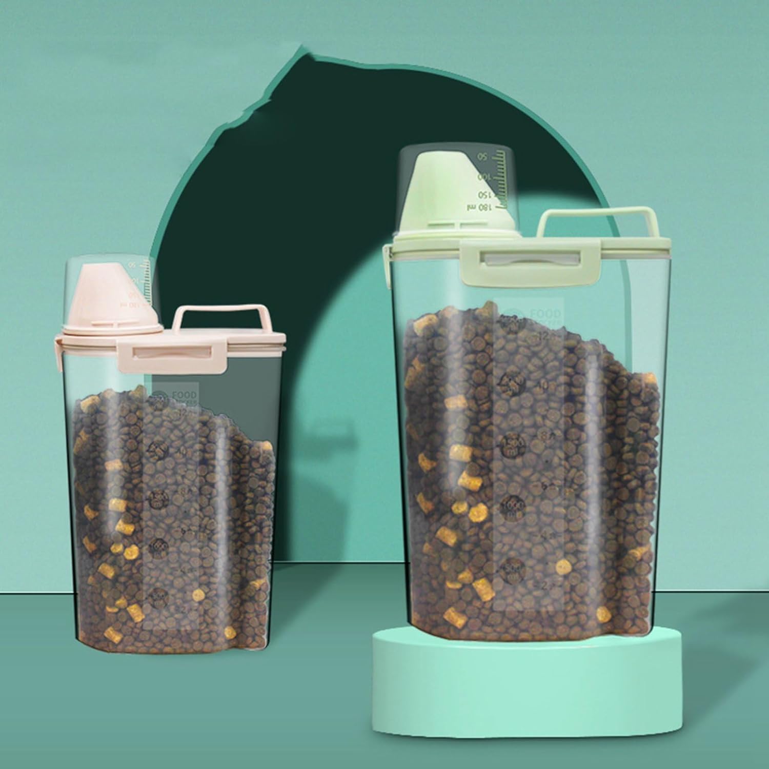 冷蔵庫収納 スリム 米びつ 1.7L/3L 計量カップ付き ライスストッカー 保存容器 ワンクリック 残量見え..