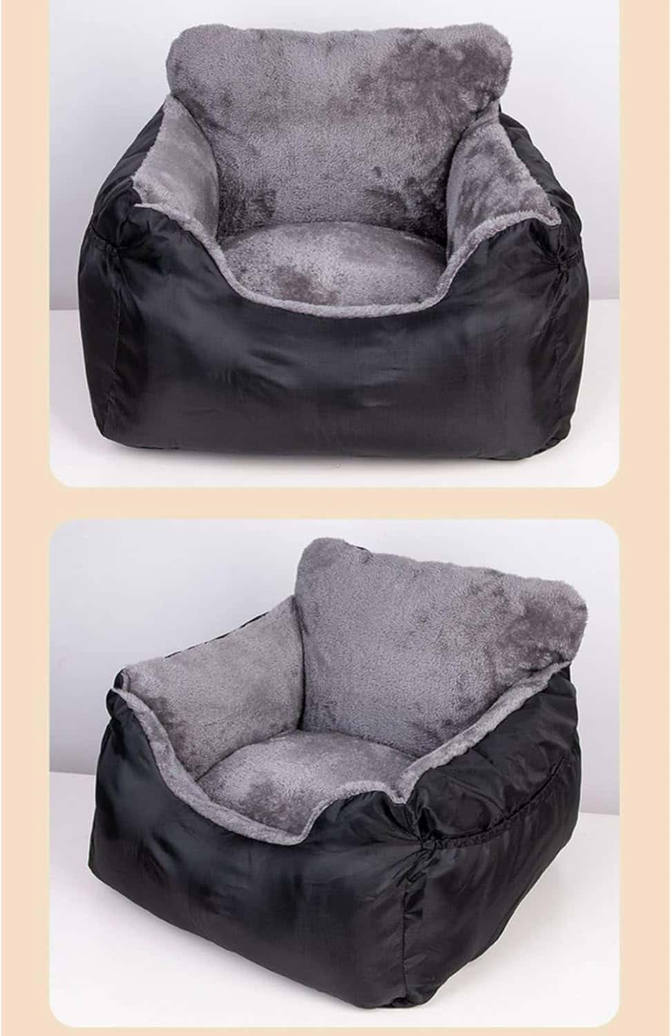 Rakuten - ペットドライブボックス 助手席専用 シートベルト付き 中型 小型犬 自動車後部座席用 飛び出し防止 酔い防止 洗濯可能 汚れ防止 車ベッド 55*50*35cm ピンク ブルー レッド グレー ブラック