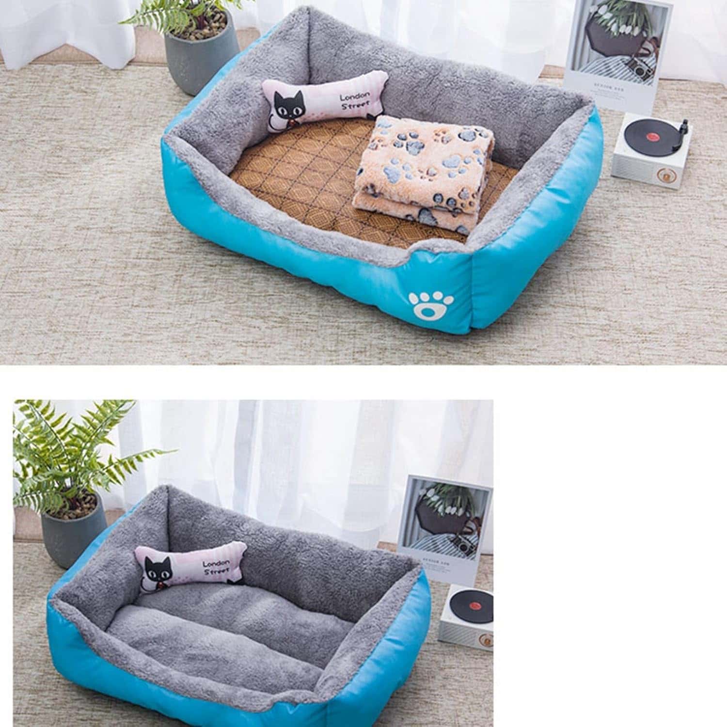 夏用ペットベッド 犬用猫用 クッション ソファ 滑り止め付き お手入れ簡単 ぐっすり眠れる 寝袋 耐久性 快適 サイズ展開 オレンジ グレー ブラック 青 45*30 50*40 60*45 70*55 80*60 90*70