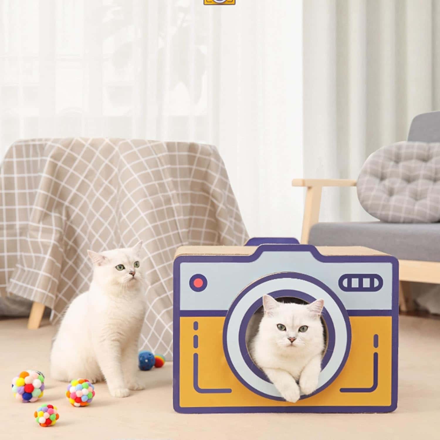 Rakuten - 猫ハウス ペットベッド 爪磨き つめとぎキャットボックス 高密度段ボール 両用 縦置き 横置き 小動物用 耐久性 運動不足解消 寂しさ対策