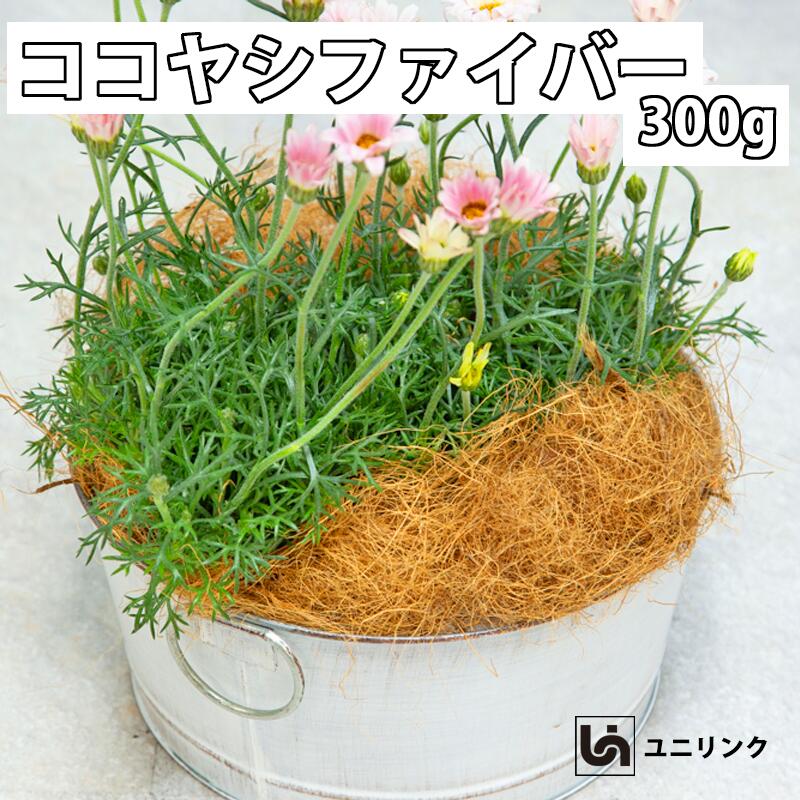 商品名：エコリッチ・ココヤシファイバー重量：約300g 素材：天然ココヤシ繊維 生産国：中国【商品の特長】・天然素材：ココナッツのヤシの実繊維を使用した繊維で、通気性と排水性に優れています。・一年中活躍：ガーデニングのマルチング材として四季を問わず幅広くお使いいただけます。・害虫の発生を防ぐ：土の中に虫が入るのを防げるため、害虫の発生を抑える効果があります。・水分の蒸発を防ぐ：蒸発しようとする水分をその場に留めることができ、土を乾燥から守ってくれます。・雑草対策：土の表面をカバーすることで、雑草の生育を抑えます。・インテリアとして：鉢カバーと合わせて使用すれば、お部屋のアクセントにも。・観葉植物の装飾としてお使いいただくとインテリアになじみこなれ間のある雰囲気になり、おしゃれに飾ると素敵なインテリアになります。ハンドメイド好きな方にも、おすすめです。・底石変わりに：鉢の底石としてもお使いいただけます。鉢底石の代わりにココヤシファイバーを使うと、かなり重さが軽減されます。・水やり：水やりの際に植物の汚れや病気の原因となる泥はねを防ぎます。・温度調節：夏は土の乾燥防止、冬は霜よけとして。【使い方いろいろ】・玄関の装飾やお部屋のインテリアにもご使用いただけます。・室内空間での他のインテリアとの統一感を出したり、美観の維持に効果的です。・鉢カバーと合わせて使用すれば、お部屋のアクセントにも。・土の表面をカバーすることで、雑草の生育を抑えます。・鉢カバーと合わせて使用すれば、お部屋のアクセントにも。観葉植物の装飾としてお使いいただくとインテリアになじみこなれ間のある雰囲気になります。害虫や泥はねからも守ります。・通気性の悪い植木鉢やウッドポットの周りに敷くと通気性が良くなり蒸れを防ぎます。【使用上の注意】・指定された用途で使用ください。・子供の手の届かない場所で保管してください。・使用後は自然に優しい素材なので、お住まいの自治体のルールに従って処理可能です。